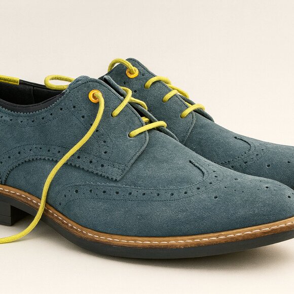 Goodwin Smith Bucking Good Shoes Ewood Suede Brogue Men 9 Grey - Picture 3 of 3